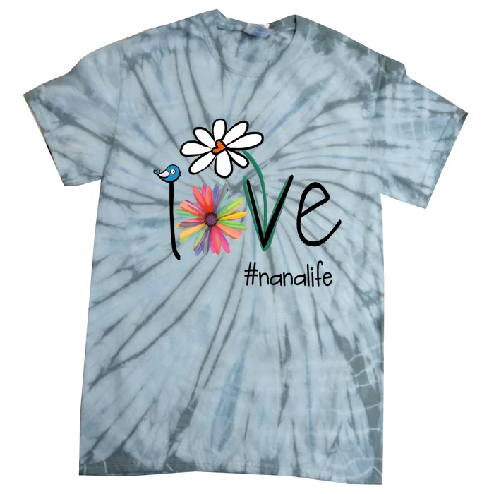 Love Nana Life Art Flower Tie-Dye T-Shirt