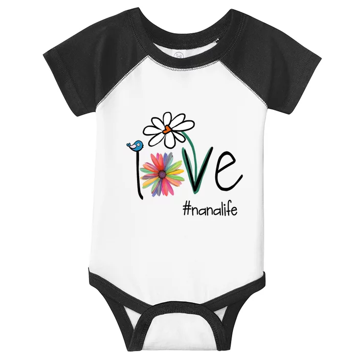 Love Nana Life Art Flower Infant Baby Jersey Bodysuit