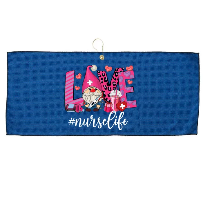 Love Nurse Life Gnome Valentine Nursing Valentines Day Large Microfiber Waffle Golf Towel