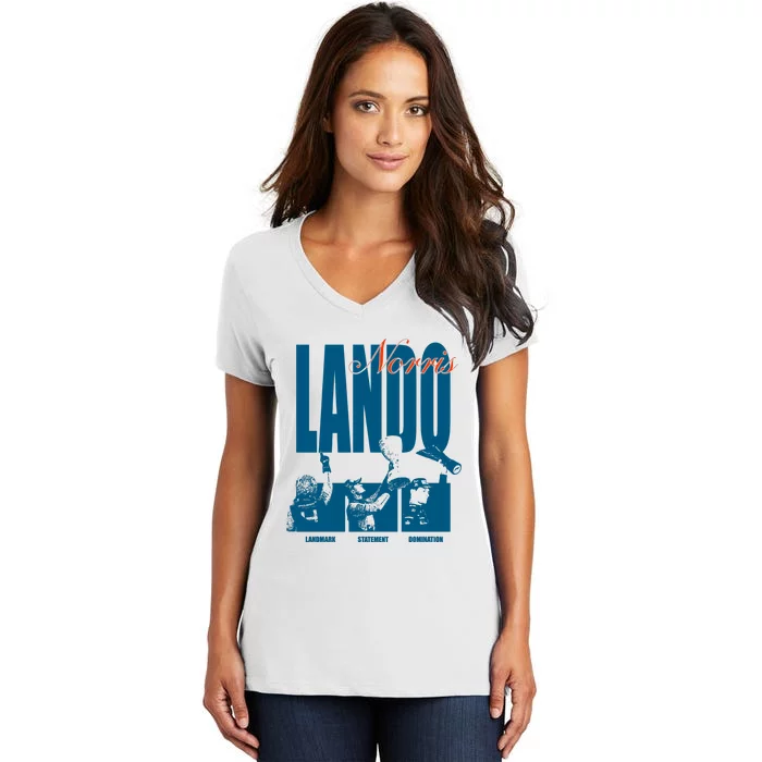 Lando Norris Landmark Statement Domination Women's V-Neck T-Shirt