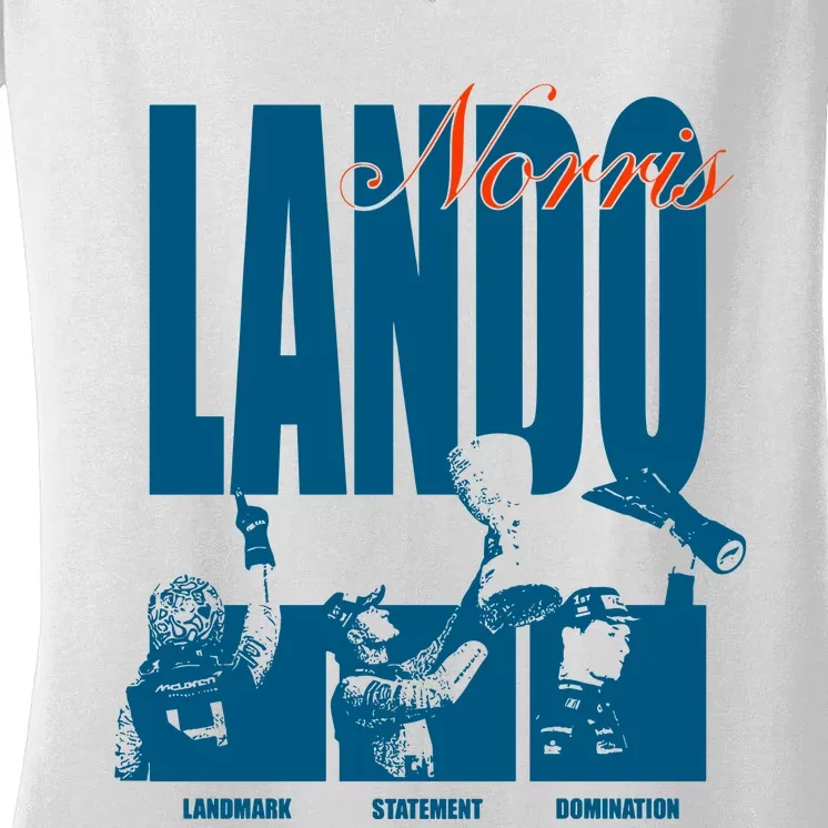 Lando Norris Landmark Statement Domination Women's V-Neck T-Shirt