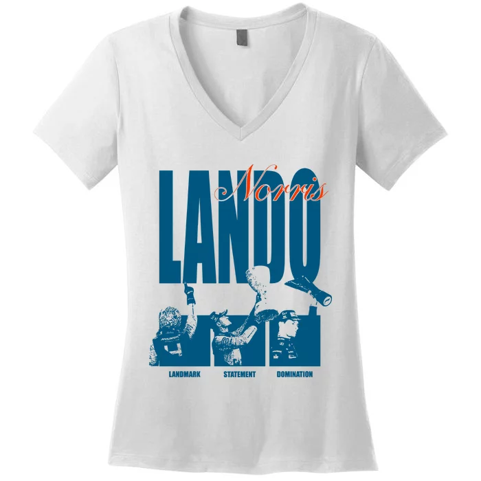 Lando Norris Landmark Statement Domination Women's V-Neck T-Shirt