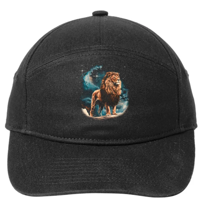 Lion Night 7-Panel Snapback Hat