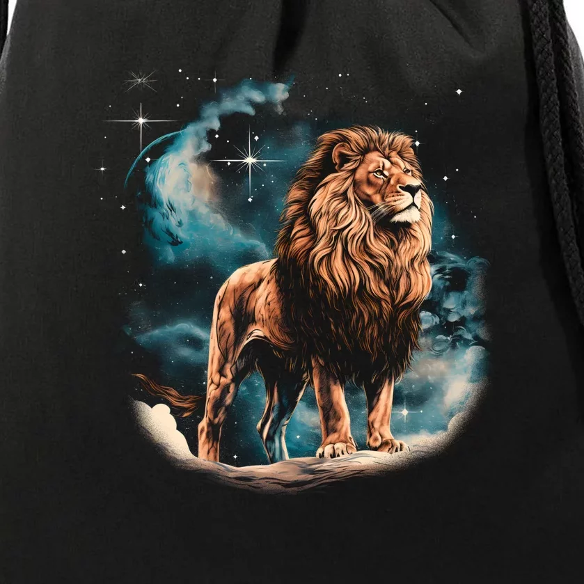 Lion Night Drawstring Bag