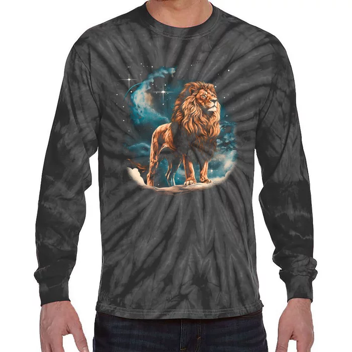 Lion Night Tie-Dye Long Sleeve Shirt