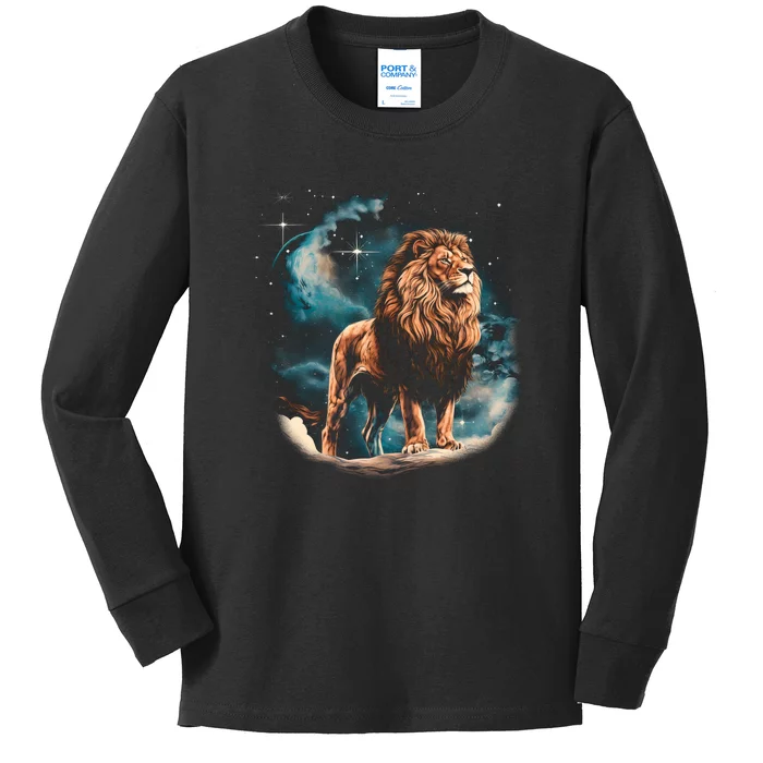 Lion Night Kids Long Sleeve Shirt