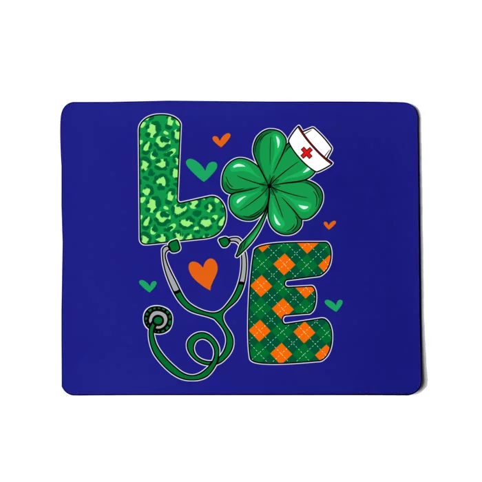 Love Nurse Life Leopard Shamrock Nurse St Patrick's Day Gift Mousepad