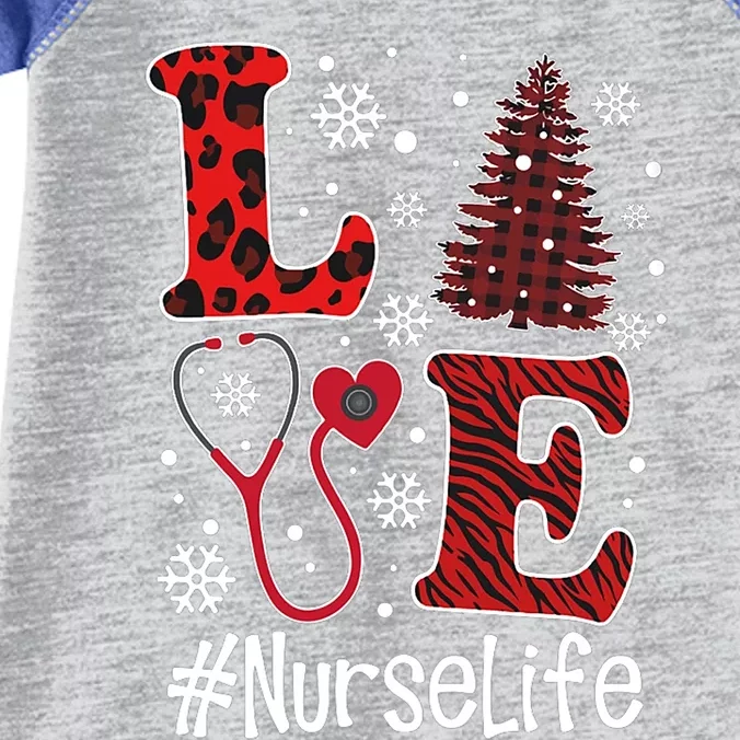 Love Nurse Life Christmas Tree Stethoscope Nursing Xmas Snow Cool Gift Infant Baby Jersey Bodysuit