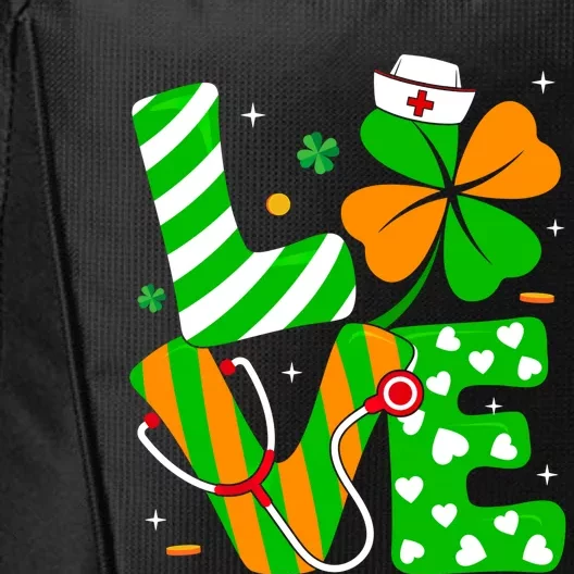 Love Nurse Life Funny Irish Nurse St Patrick's Day Shamrock Gift City Backpack