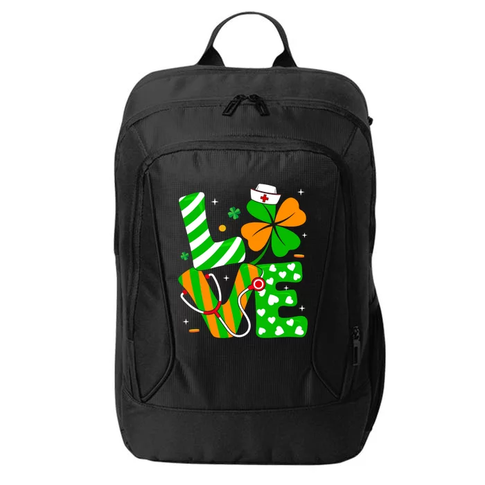 Love Nurse Life Funny Irish Nurse St Patrick's Day Shamrock Gift City Backpack