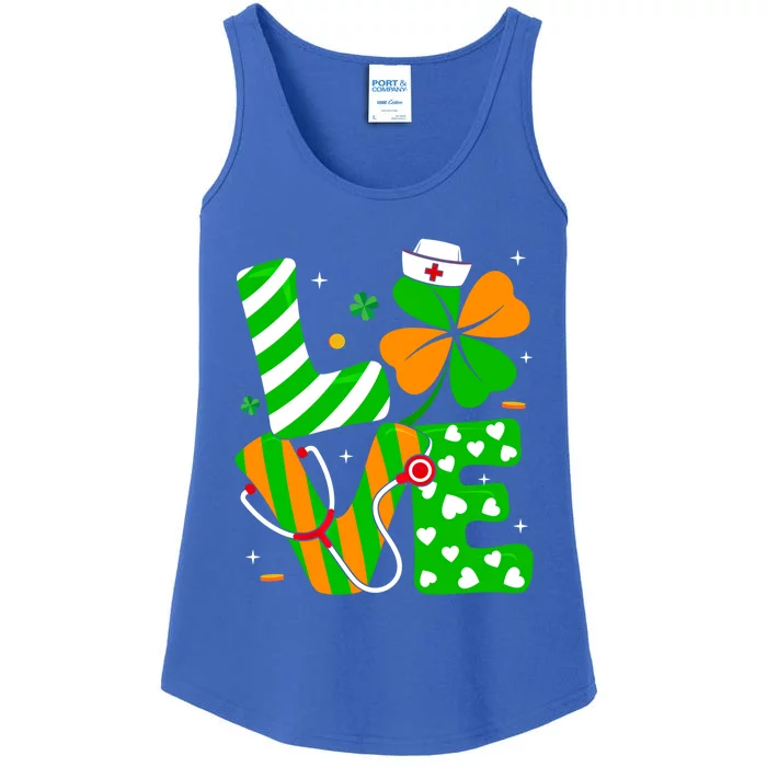 Love Nurse Life Funny Irish Nurse St Patrick's Day Shamrock Gift Ladies Essential Tank