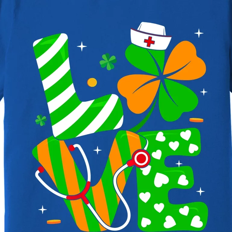 Love Nurse Life Funny Irish Nurse St Patrick's Day Shamrock Gift Premium T-Shirt