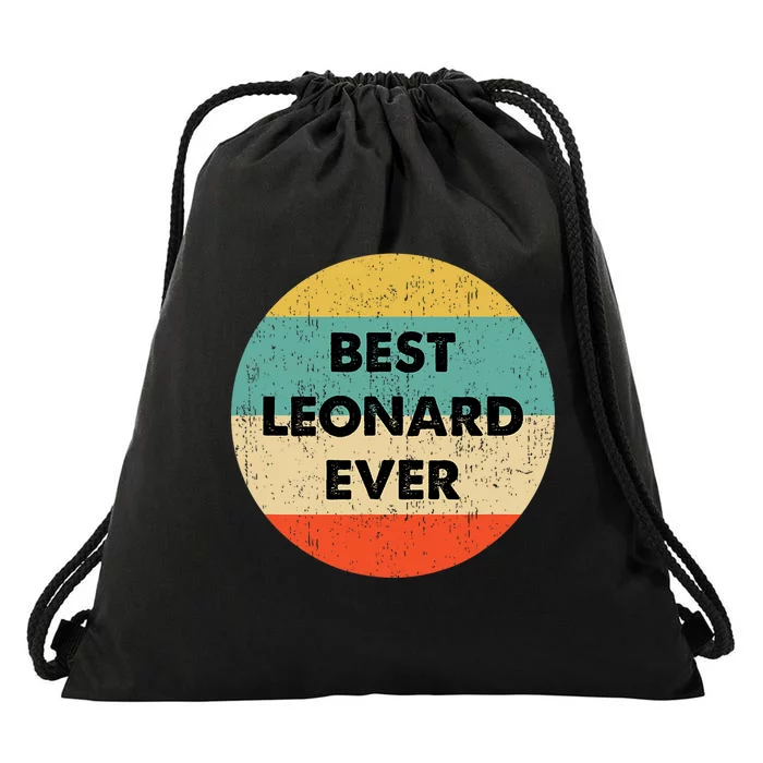 Leonard Name Drawstring Bag