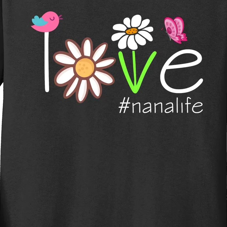 Love Nana Life Cute Matching Family Kids Long Sleeve Shirt