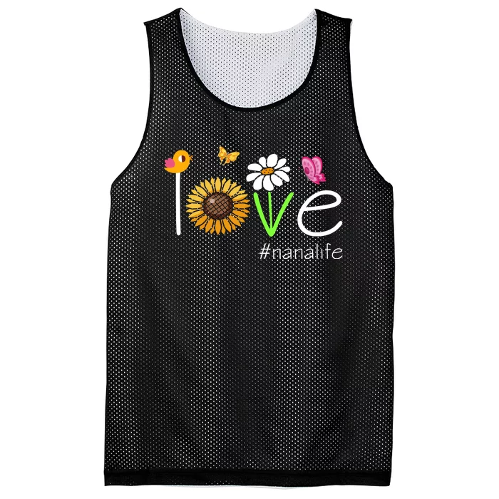 Love Nana Life Cute Matching Family Mesh Reversible Basketball Jersey Tank