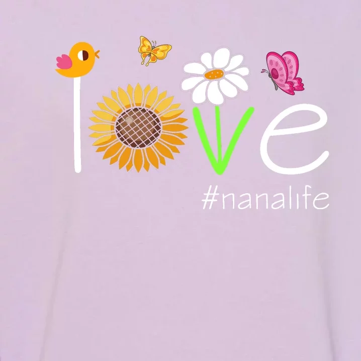 Love Nana Life Cute Matching Family Garment-Dyed Sweatshirt