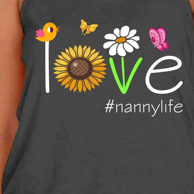 Love Nanny Life Cute Matching Family Women's Knotted Racerback Tank