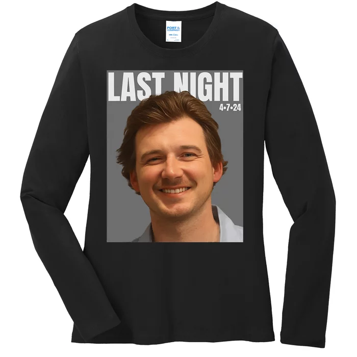 Last Night Mugshot Of Morgan Mug Shot April 2024 Legend Ladies Long Sleeve Shirt