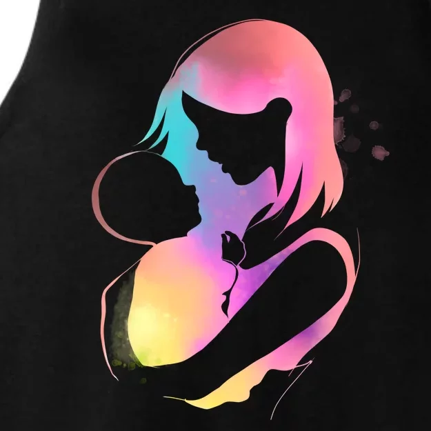 Loving New Mom Cute Gift Colorful Ladies Tri-Blend Wicking Tank