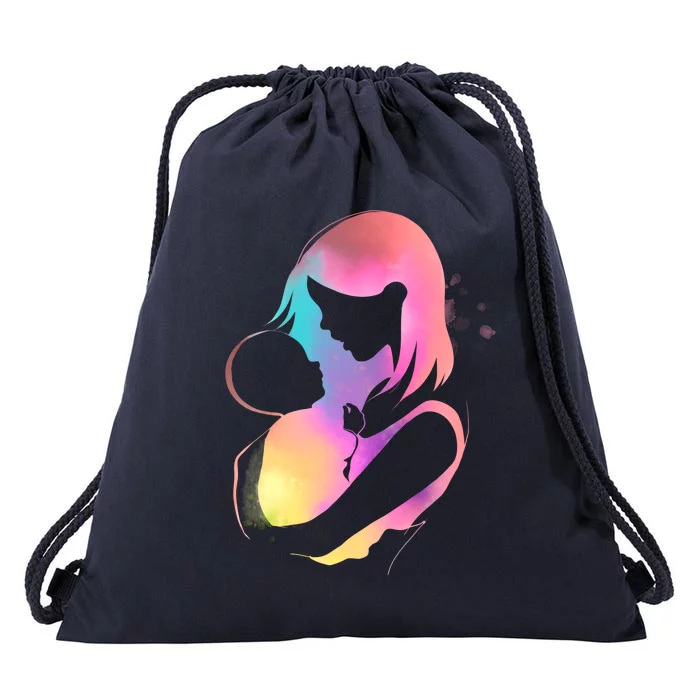 Loving New Mom Cute Gift Colorful Drawstring Bag