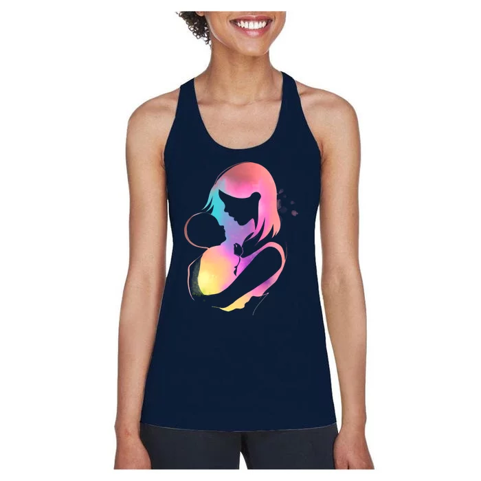 Loving New Mom Cute Gift Colorful Women's Racerback Tank