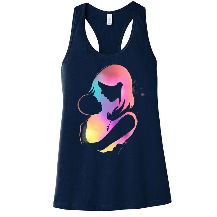 Loving New Mom Cute Gift Colorful Women's Racerback Tank