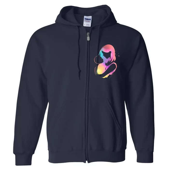 Loving New Mom Cute Gift Colorful Full Zip Hoodie