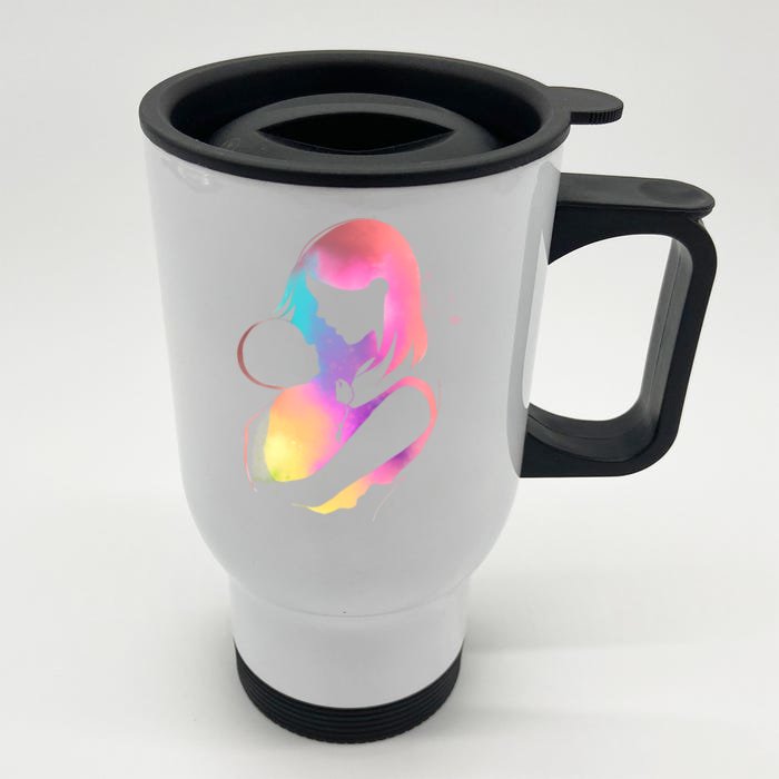 Loving New Mom Cute Gift Colorful Front & Back Stainless Steel Travel Mug