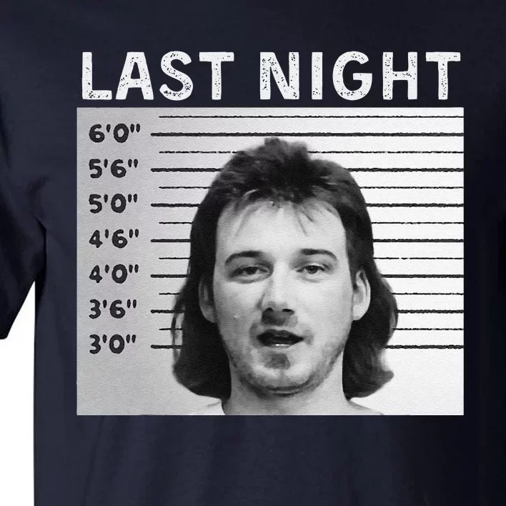 Last Night Mugshot Of Morgan Trending Mug Shot Tall T-Shirt