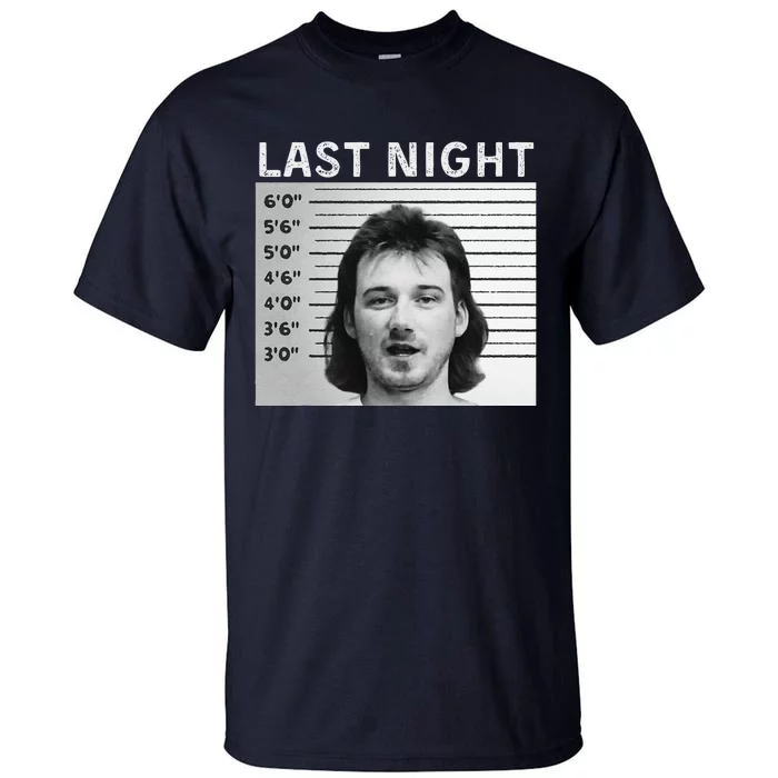 Last Night Mugshot Of Morgan Trending Mug Shot Tall T-Shirt