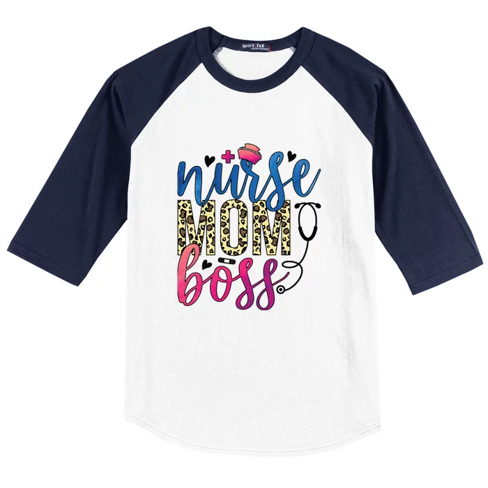 Leopard Nurse Mom Boss Mother's Day Gift Baseball Sleeve Shirt