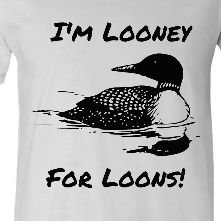 Loon North Minnesota Wisconsin Funny V-Neck T-Shirt