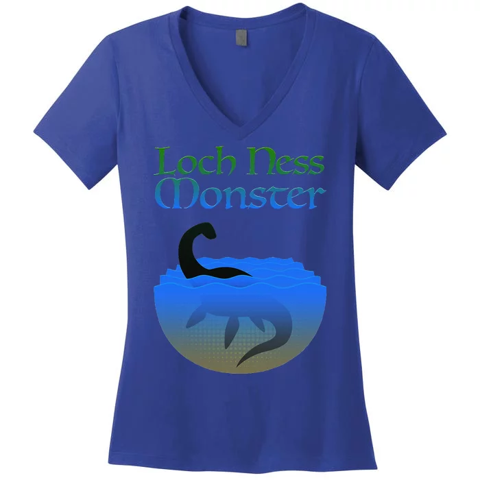 Loch Ness Monster Cryptid Legend Women's V-Neck T-Shirt