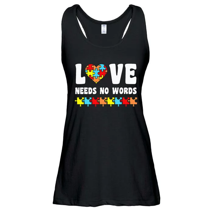 Love Needs No Words Puzzle Autism Awareness Teacher Ladies Essential Flowy Tank