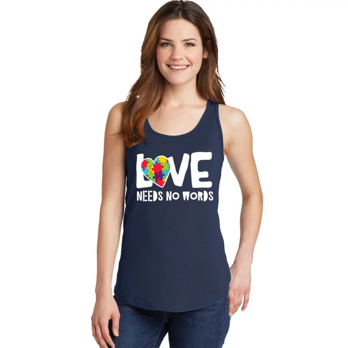 Love Needs No Words Autism Ladies Essential Tank