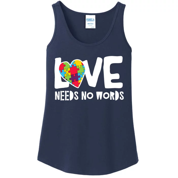 Love Needs No Words Autism Ladies Essential Tank