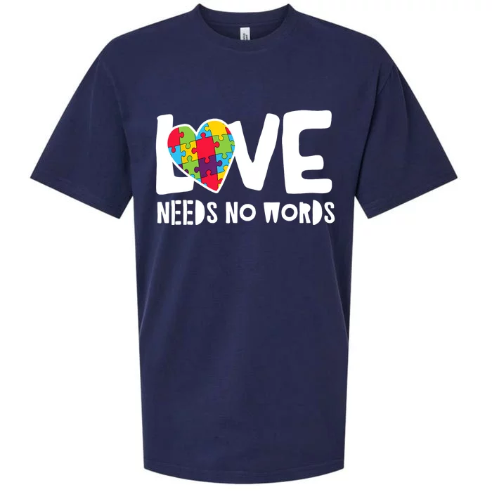 Love Needs No Words Autism Sueded Cloud Jersey T-Shirt