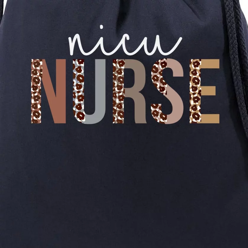 Leopard Nicu Nurse Appreciation Healthcare Workers Gift Drawstring Bag