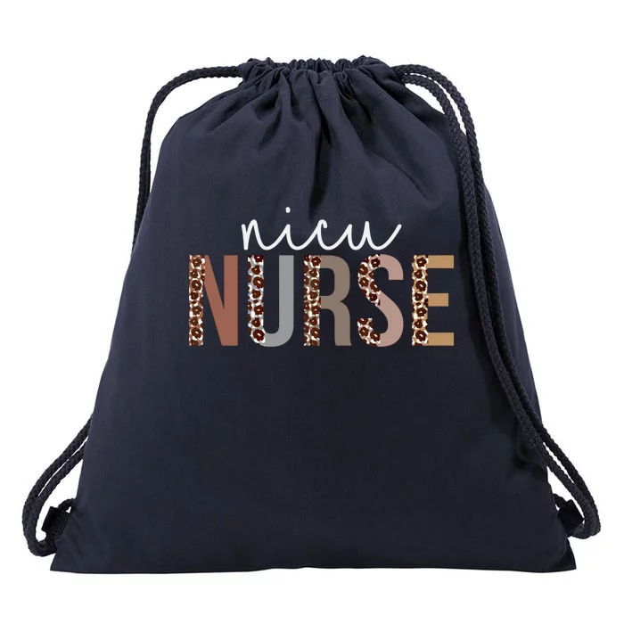 Leopard Nicu Nurse Appreciation Healthcare Workers Gift Drawstring Bag