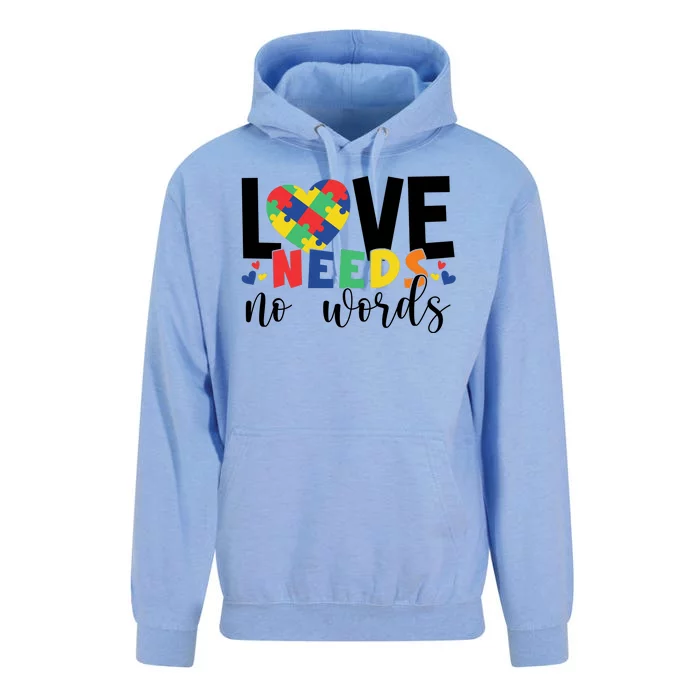 Love Needs No Words Autism Awareness Unisex Surf Hoodie