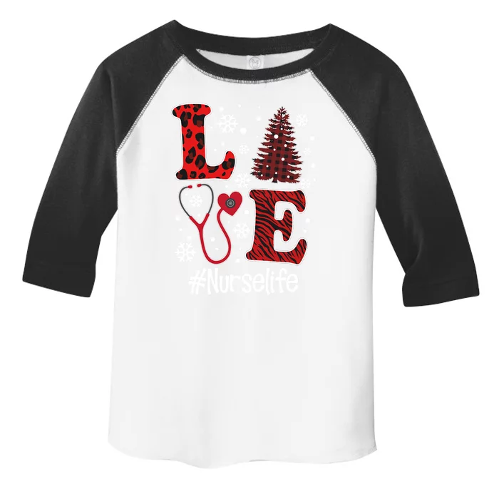 Love Nurse Nurse Life Christmas 2020 Flannel Gift Toddler Fine Jersey T-Shirt