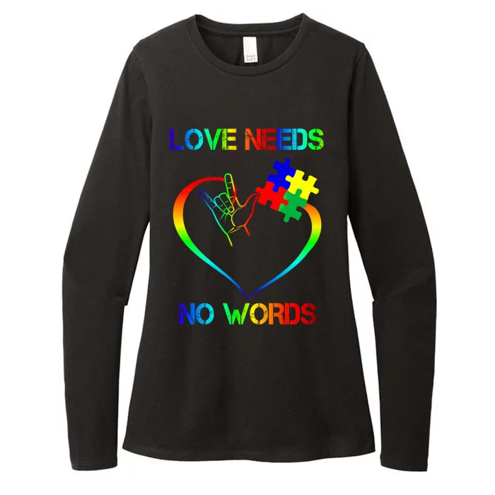 Love Need No Words Puzzle Autistic Autism Awareness Kindness Cute Gift Womens CVC Long Sleeve Shirt