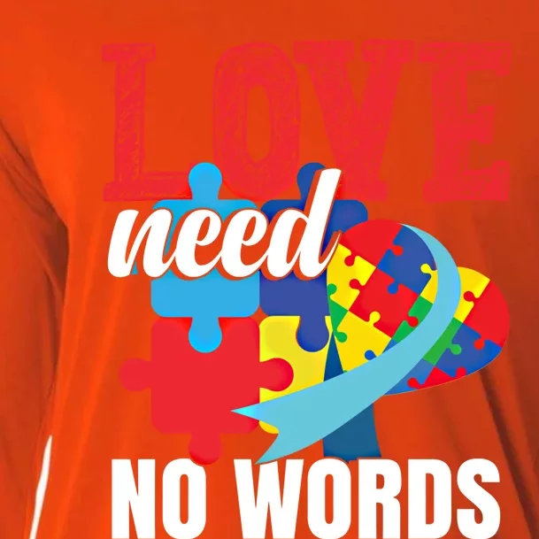 Love Need No Words Autism Awareness Cute Gift Cooling Performance Long Sleeve Crew