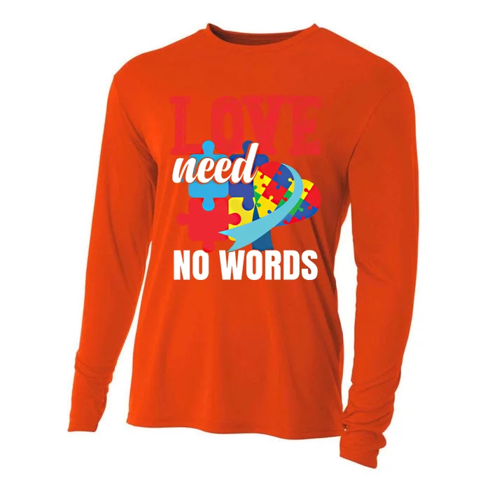 Love Need No Words Autism Awareness Cute Gift Cooling Performance Long Sleeve Crew