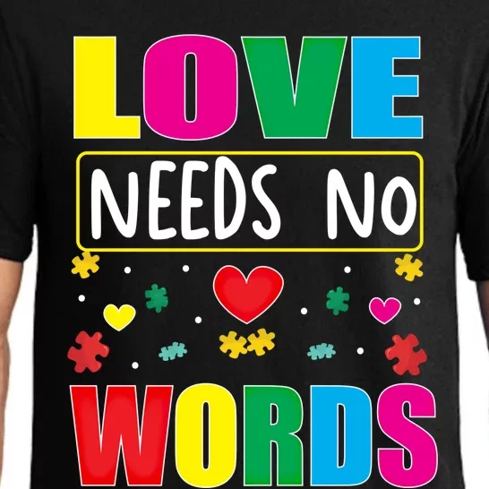 Love Needs No Word Autism Awareness Month Gift Pajama Set