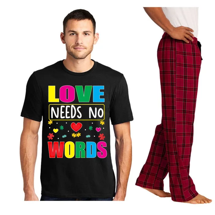 Love Needs No Word Autism Awareness Month Gift Pajama Set