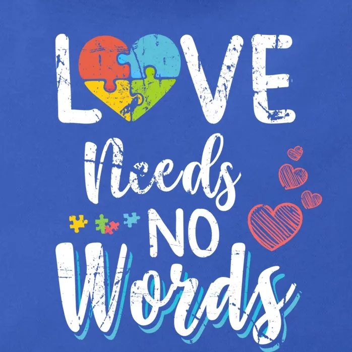 Love Needs No Words Autism Awareness Aspergers Syndrome Gift Zip Tote Bag