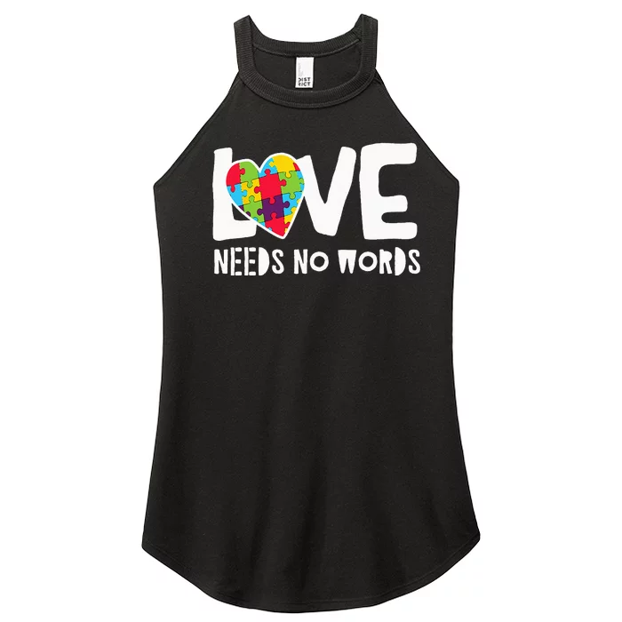 Love Needs No Words Autism Women’s Perfect Tri Rocker Tank