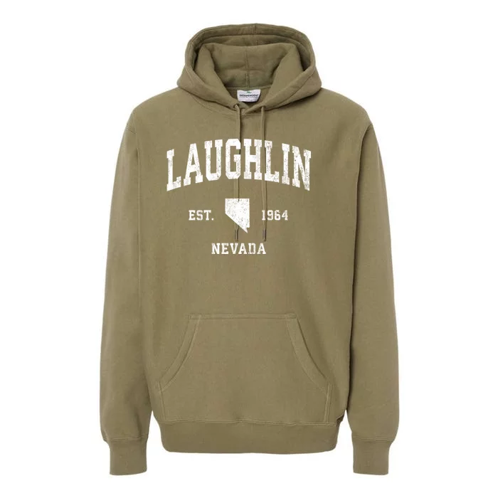 Laughlin Nevada Nv Vintage Athletic Sports Design Premium Hoodie