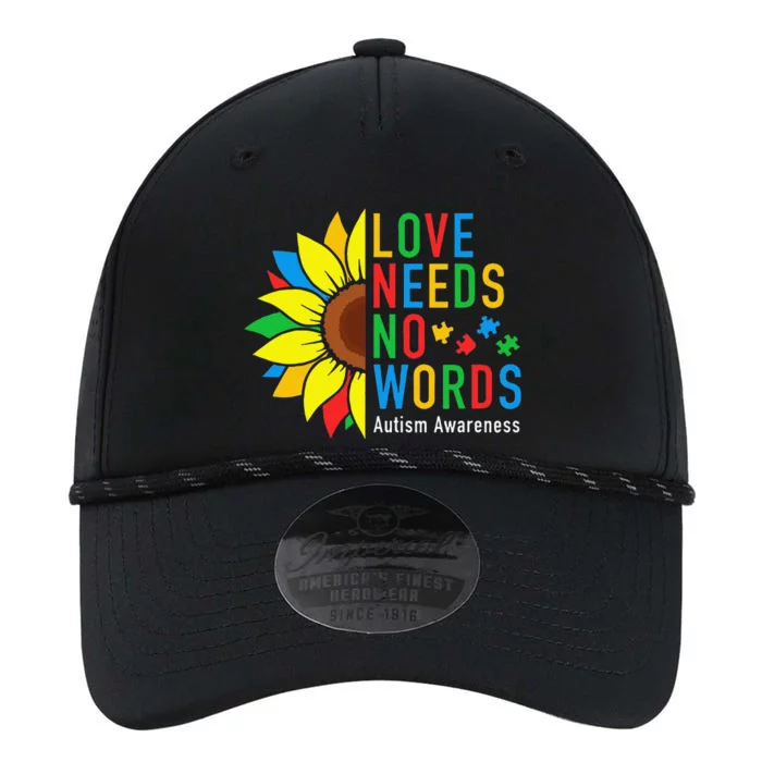 Love Needs No Words Autism Awareness Sunflower Kindness Gift Performance The Dyno Cap